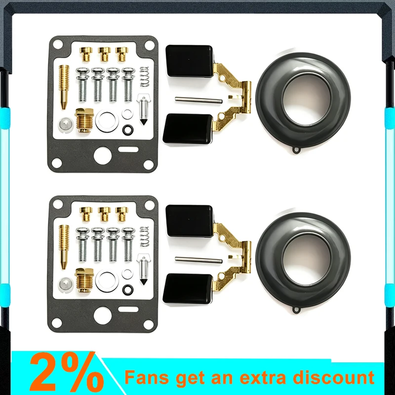 2 Sets For Yamaha XV700 XV1000 XV1100 Carburetor Rebuild Repair Kit with Float Vacuum Diaphragm  Virago Motorcycle Carb Overhaul