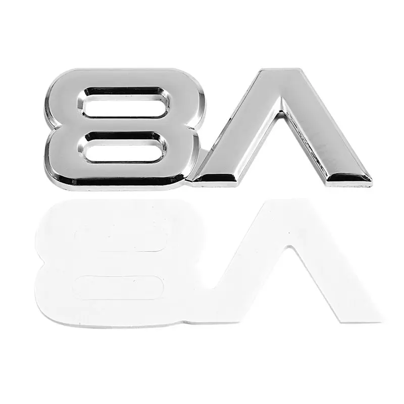 Precise 4X 3D Silver Auto Motor V8 Car Rear Emblem Decal Badge Sticker 7.5X3.5Cm