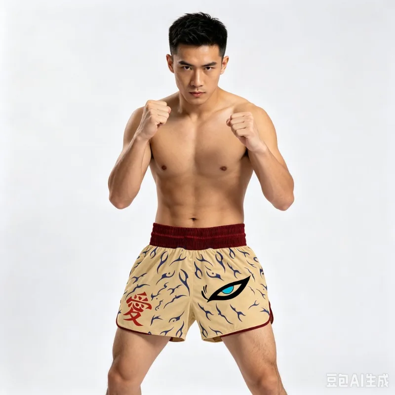 Summer New 4th Hokage Muay Thai Shorts Men Oversized Breathable Quick-Dry MMA Sports Shorts Octagonal Cage Fighting Night Shorts