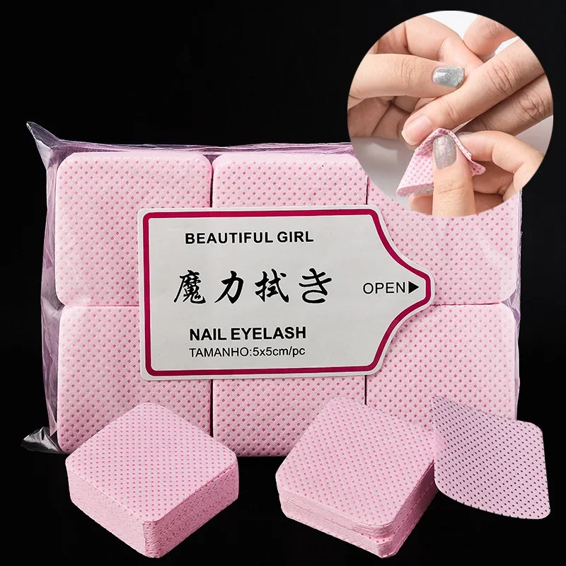 NUOVO 300PCS Salviette per unghie senza pelucchi Attrezzature per unghie Dischetti di cotone Tovaglioli senza pelucchi per manicure Cotone per unghie soffici Detergente per unghie