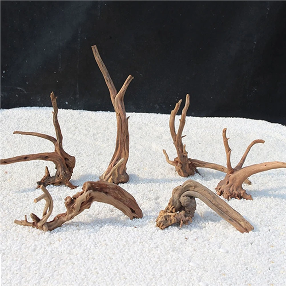 

4pc Driftwood Decoration For Aquarium Natural Branch Fish Tank Decor Driftwood For Freshwater Aquarium Plant Anchor Wood