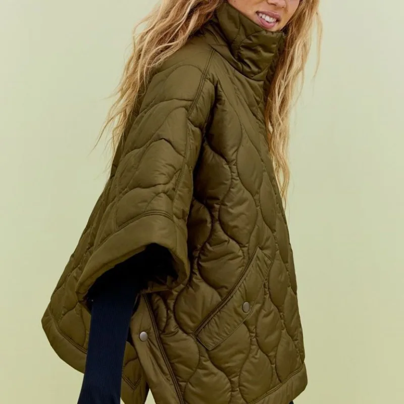 Parka d'hiver décontractée pour femme, manches mi-longues, col haut, optique combinée, poche, veste chaude pour femme, Y-Female