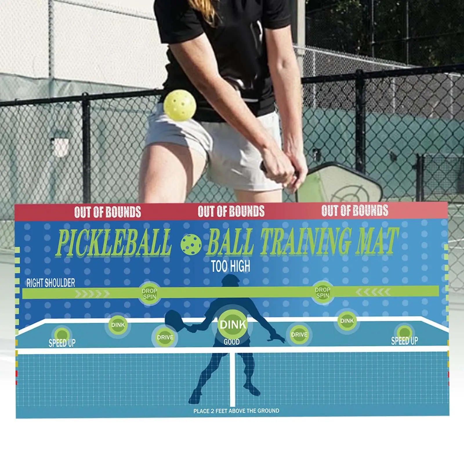 Almofada de prancha de pickleball para parede, rebounder de prática de pickleball para homens e mulheres, almofada de dink oficial para academia de exercícios internos e externos