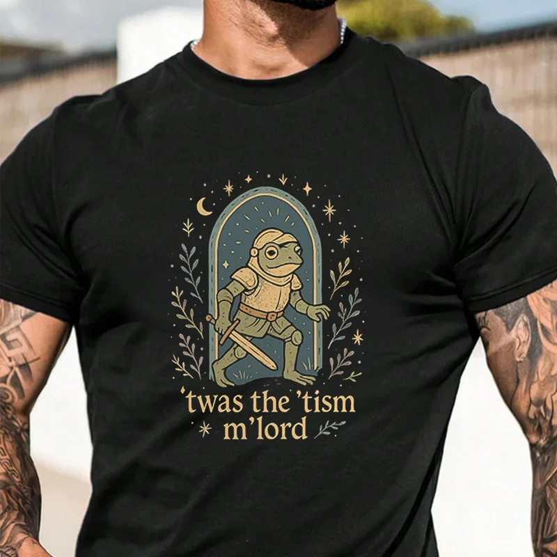 

Frog Knight Sword &armor Men's Fashion T-shirt Casual Trendy Tshirts For Summer Comfortable Short Sleeve Tops