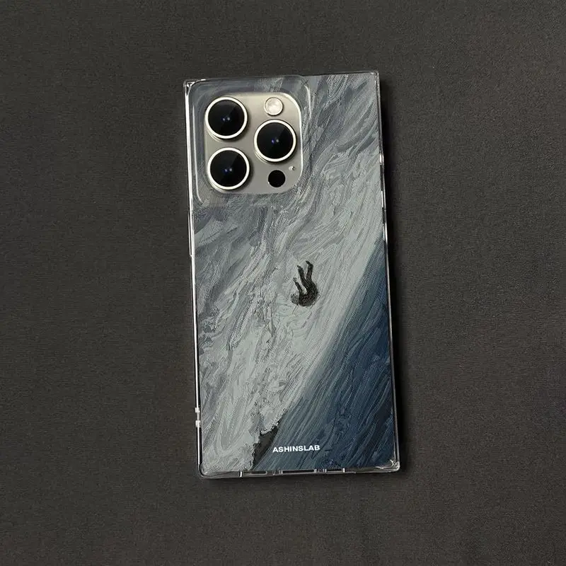 深淵への落下 油絵風スマホケース iPhone17 16 15 14 13 12 11ProMax PLUS AirINS 透明 長方形 ソフトカバー