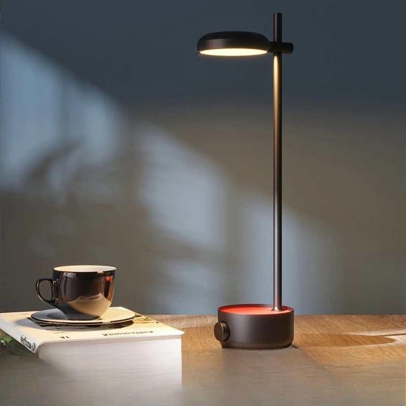 

Modern Simple LED Reading Desk Lamp Hotel Room Desk Knob Dimming Standing Light Desktop