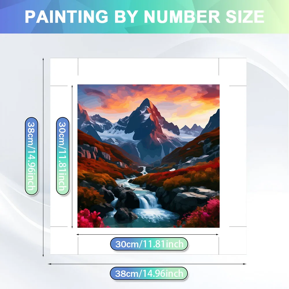 HUACAN Painting Numbered mountain landscape lake river diy gift colorful Drawing On Canvas nature New Year Gifts Wall Art