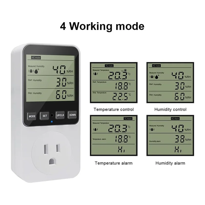 معظم الرطوبة تحكم المخرج 16A الناتج المباشر الرطوبة التحكم في الرطوبة التبديل مستشعر الرطوبة 20-95% RH الولايات المتحدة التوصيل
