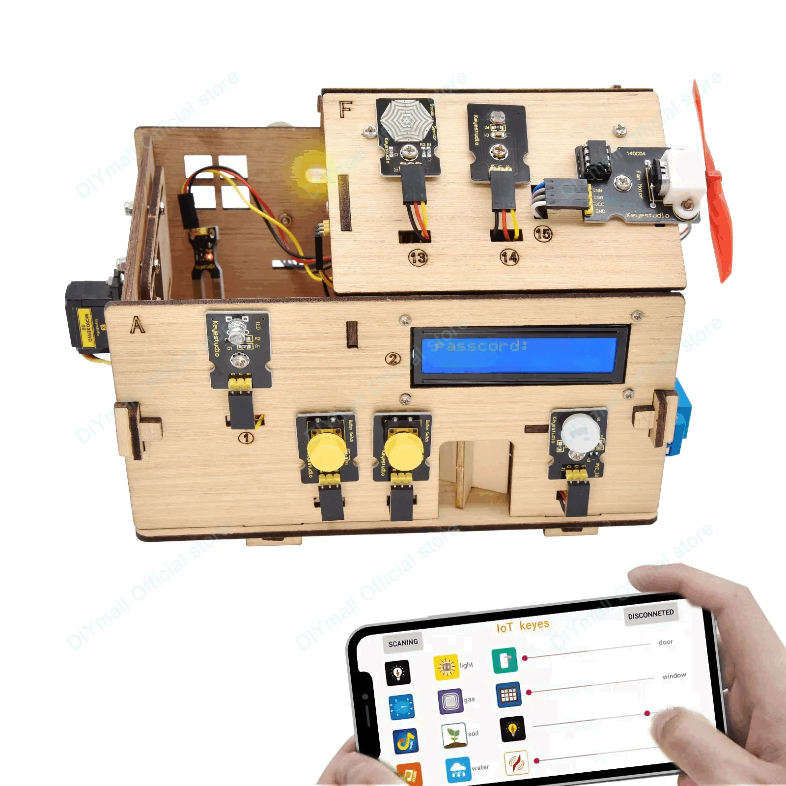 Keyestudio Smart IoT Home Kit مع لوحة PLUS Arduino Starter Kit لمشاريع DIY وبرمجة STEM وأتمتة المنزل