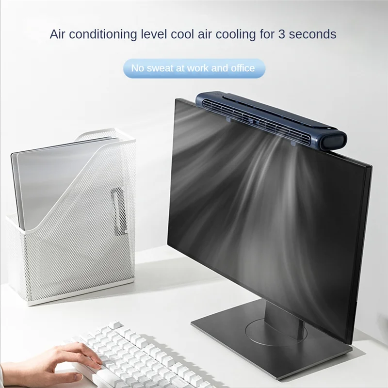 Carregamento USB Clip Fan para tela de computador, monitor, casa, escritório, desktop, mudo, pequeno, branco, 4000mAh