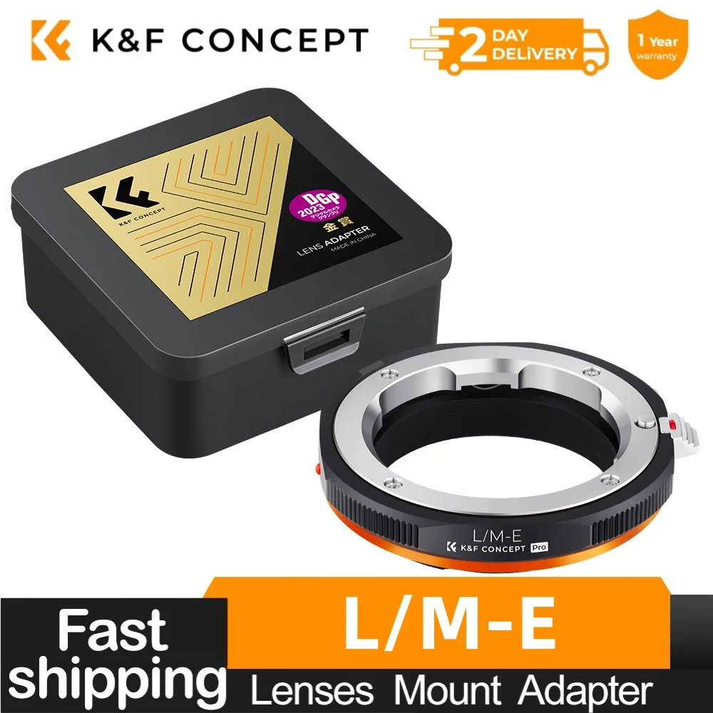 

K&F Concept L/M-E Pro Lens Adapter for Leica M Mount Lenses To Sony E Nex Camera Mount Body Aluminum-Magnesium Alloy Ring MF