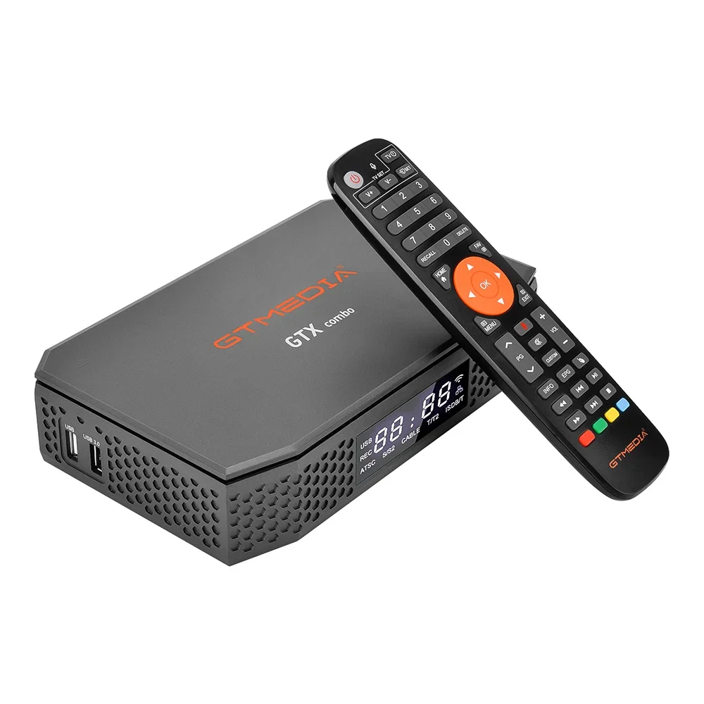 GTMEDIA-GTX Decodificador Forte De Satélite, Android 9.0, Receptor De TV, DVB S2X, T2, 4K, Cabo Full HD, Decodificador Digital, Combo GTX