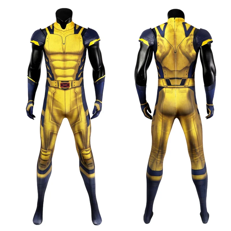 Adult gold wolf Halloween carnival cosplay costume Zentai No Sleeves suit 3D digital printed jumpsuit DP3 James ISP