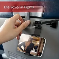 Support de téléphone pour avion, Support de voyage Portable, bureau, vol, pliable, réglable, rotatif, pour Selfie, Support de siège de Train 3