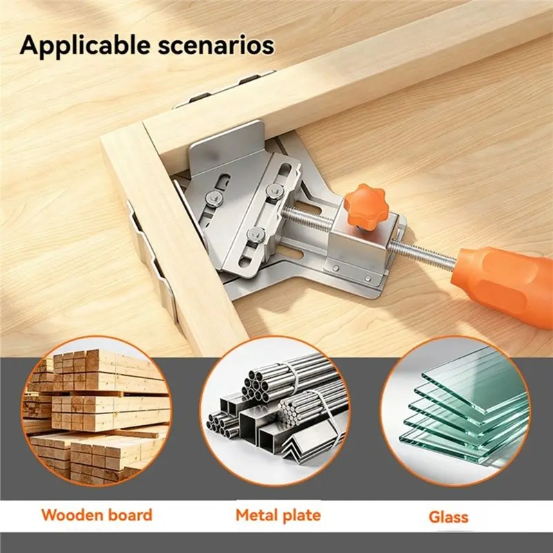 A21Q -Upgraded Stainless Steel Right-Angle Clip Woodworking Clamp,Positioning Squares Adjustable Locator Woodworking Fixing