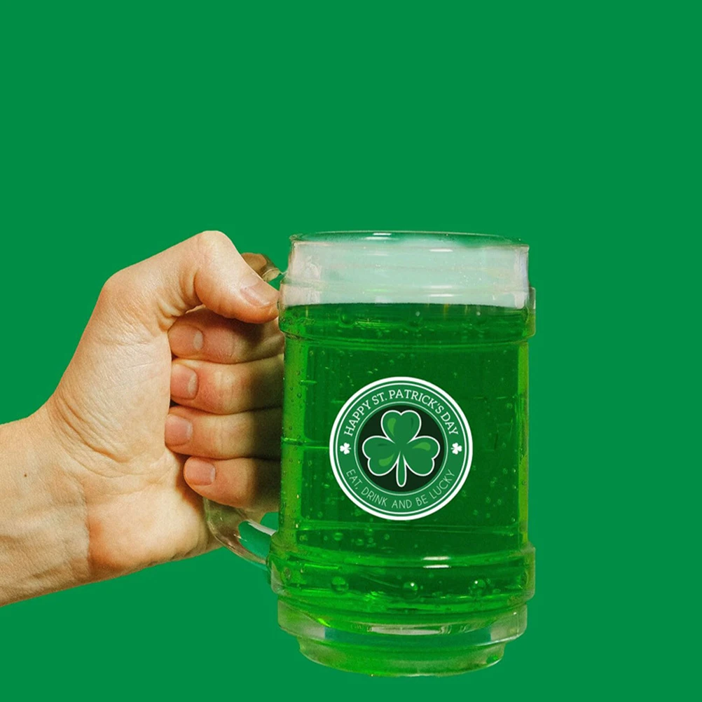 

500Pcs Shamrock Stickers St Patrick's Day Theme Festive Decals for Holiday Decoration Gift Wrapping Cell Phone Crockery Wall