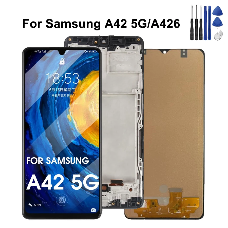 Super AMOLED For Samsung A42 5G Display A426B A426U LCD Display Touch Screen Digitizer Assembly