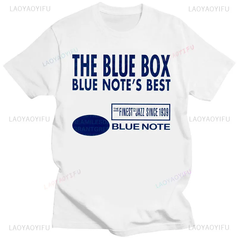 New 2023 Blue Note Jazz Music Records Tshirt Unisex Cotton Short-sleev Fashion Shirt Breathable Print Tops Hip-hop Streetwear