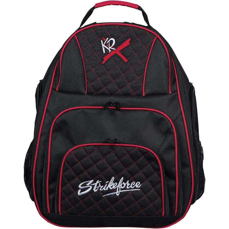 

KR Strikeforce Royal Flush Deuce 2-мябольный рюкзак для боулинга для турниров с прочным полиэстеровым материалом черного и красного цвета Fe