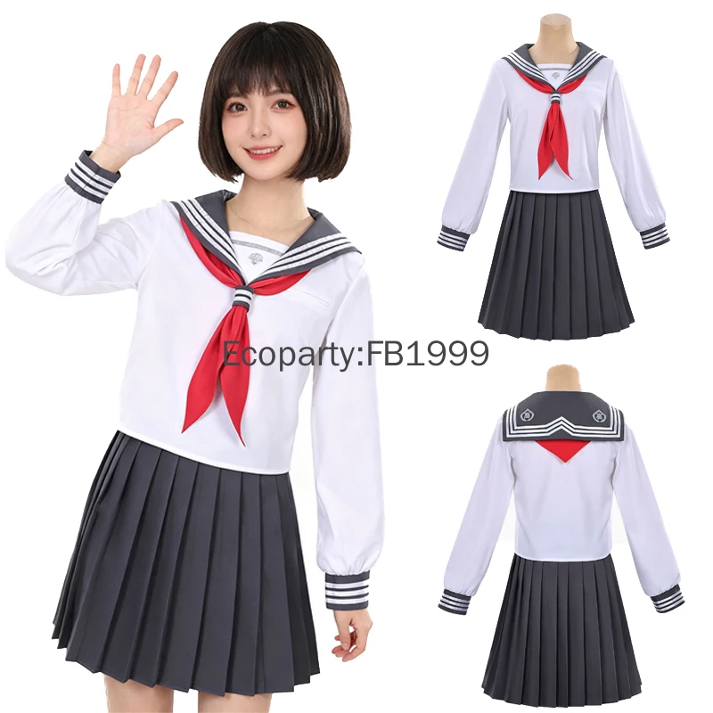 

Костюм для косплея Game Silent Hill Shimizu Hinako для женщин, белая японская школьная форма моряка, костюм для вечеринки на Хэллоуин