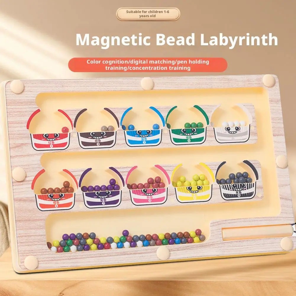 2 in 1 Magnetic Color Sorting Maze & Drawing Board Toddler Toys Number Matching Learning Counting Toys