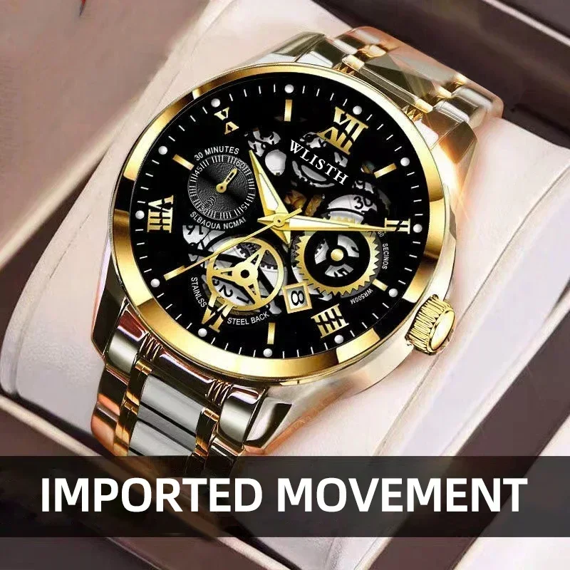 Relojes para hombre, los más vendidos: relojes de negocios y deportivos, relojes de acero inoxidable, resistentes al agua, con calendario y mecanismo de cuarzo, para hombre.