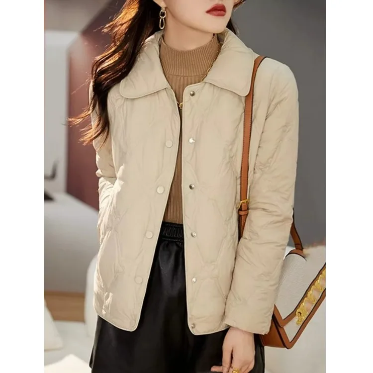 ملابس خارجية نسائية من القطن Jaet رفيعة من الحرير كاجوال من Faion ort للخريف والشتاء ملابس خارجية فضفاضة ومريحة مقاس صغير