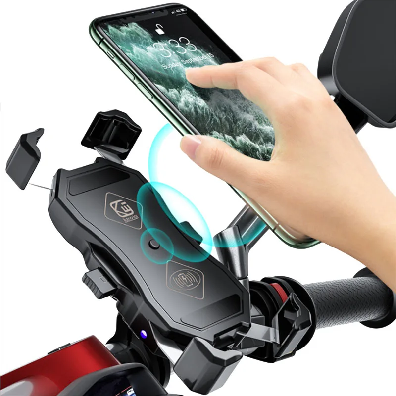 Kewig Mobile Phone Holder Motorcycle Support QC 3.0 USB Charger Waterproof X-Grip for Scooter Moto Motor Bracket Motorcycle