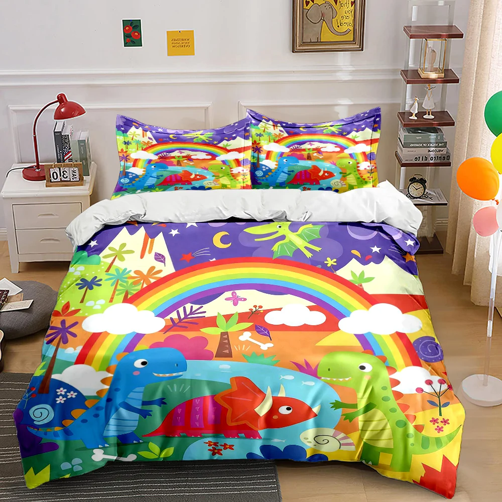 ชุดผ้าคลุมเตียงลายการ์ตูนไดโนเ - Duvet Cover Sets With Zipper บทวิจารณ์และราคา