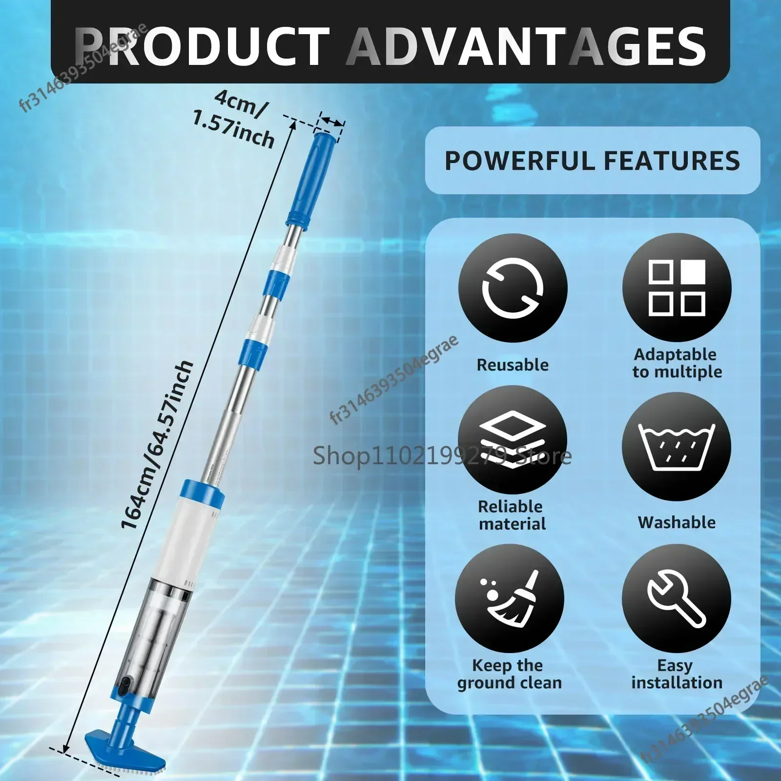 เครื่องดูดฝุ่นสระว่ายน้ำแบบใหม่ ชาร์จไฟได้ ใช้ได้กับตู้ปลา สระว่ายน้ำ แบบมือถือไร้สาย สำหรับสปา อ่างน้ำร้อน พกพาสะดวก