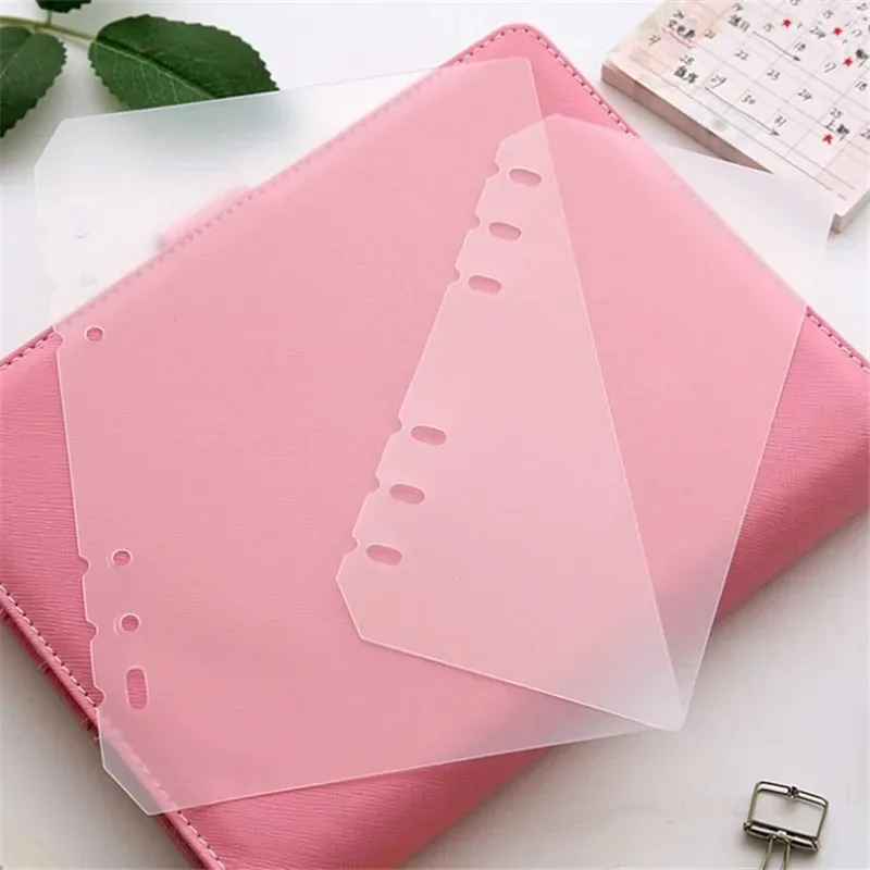 2pc A6 A5 6-hole Loose Leaf Book Transparent PP Plastic Plate Cover Waterproof Scratch Proof Diary Inner Page Protection Shell