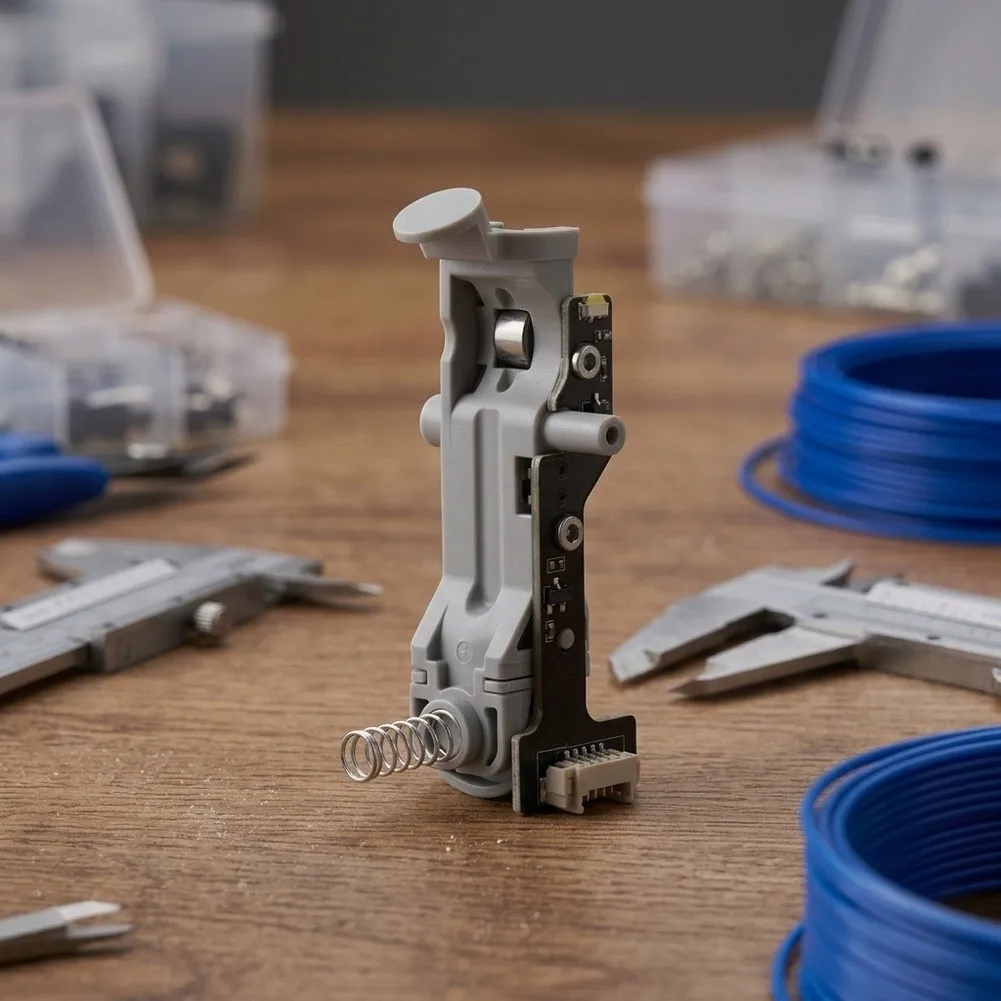 Feed Inlet Assembly for BambuLab For 3D Printer with Integrated PCB Sensor and Mechanical Spring for Stability