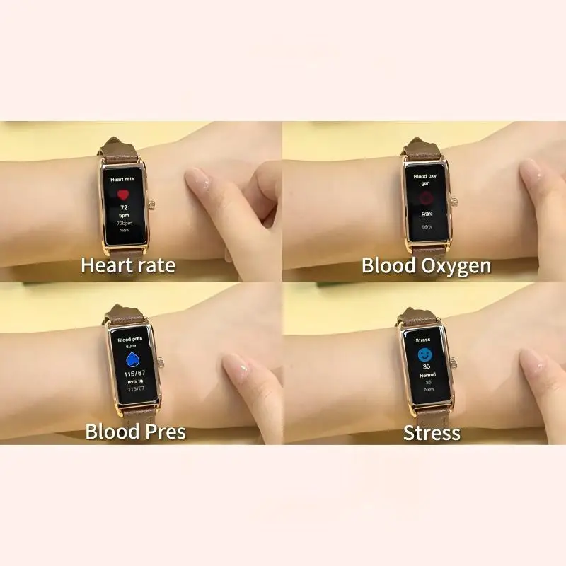 女性向けファッションスポーツスマートウォッチ、BT通話、情報表示、心拍数、血中酸素モニター、生理周期、スポーツスマートバンド