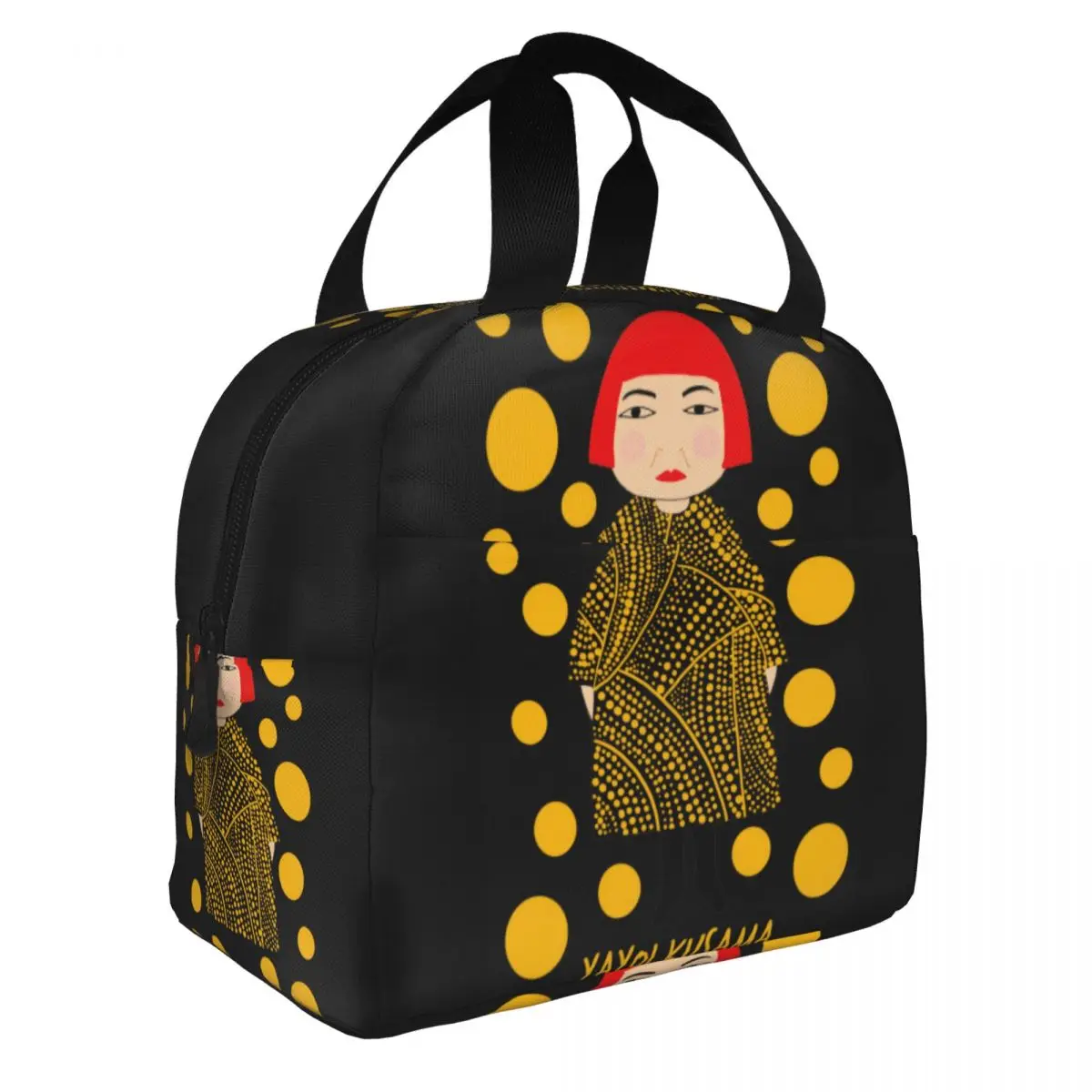 Yayoi Kusama Inspired And Her Little Pumpkin Insulated Lunch Tote Bag for Women Portable Cooler Thermal Bento Box School Travel
