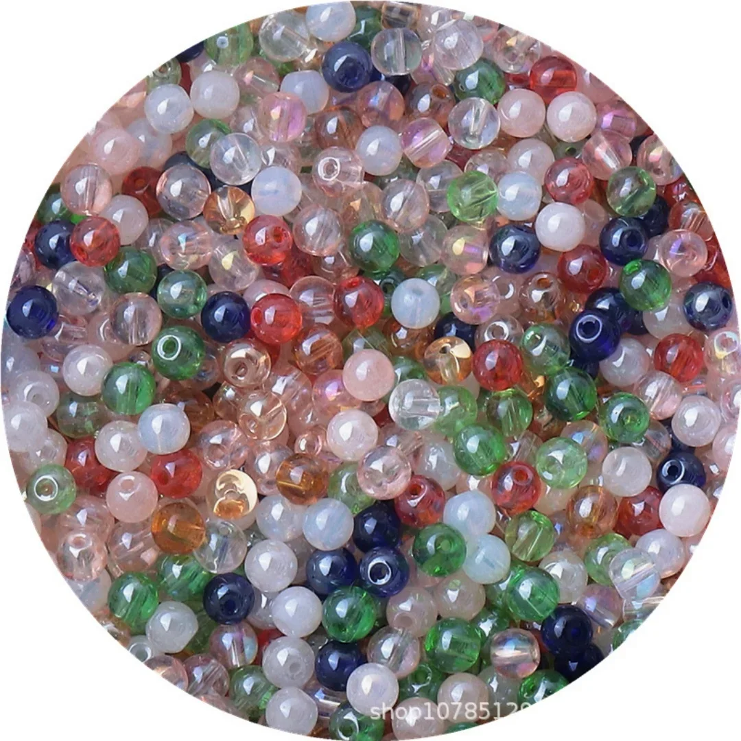 Perles de riz en verre brillant crème, taille uniforme de 4mm, ne se décolore pas, faites à la main, épingle à cheveux, perles en vrac, haute qualité