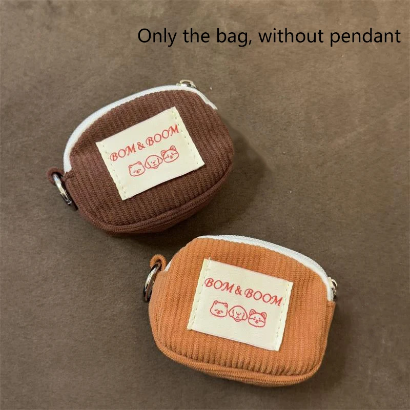 

Retro Cute Puppy Embroidery Corduroy Coin Purse Fashion Handbag Portable Headphone Storage Bags Sundries Bags Girly Heart Gifts