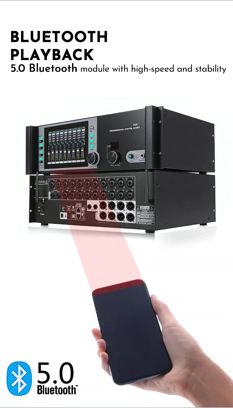 Paulkitson T24 Professioneller Digitalmixer 24-Kanal-Digitalkonsole mit Web-basierter DSP-Unterstützung für Live-Konzerte mit mehreren Systemen – Detail 4