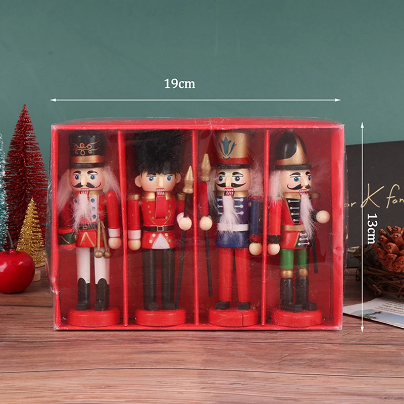 1Pc 13CM Nutcracker Puppet Soldier Ornaments Christmas Pendant Home Desktop Decoration Cartoon Soldiers Band Dolls Nutcracker