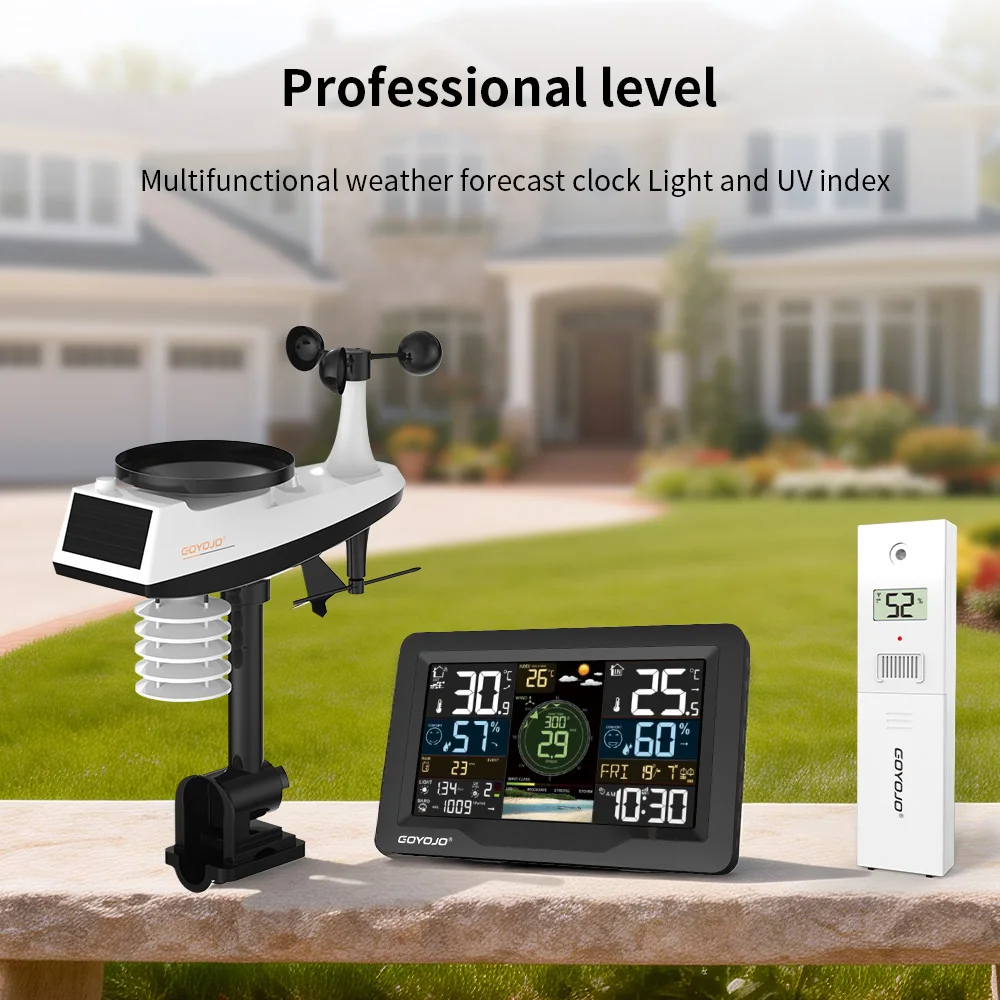 7 IN 1 WEATHER STATION+ Temperature Humidity Sensor Kit For Home Farm Multi-function Wifi Remote Monitoring Forecast Weather Hub
