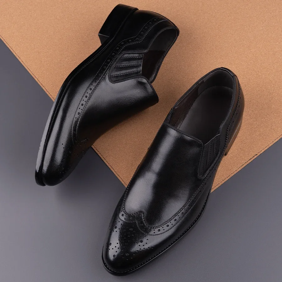 Loafers Dress Shoes Men Handcrafted Authentic Official Original Top Layer Cowhide Classic Casual Comfortable Shoe Zapatos Hombre