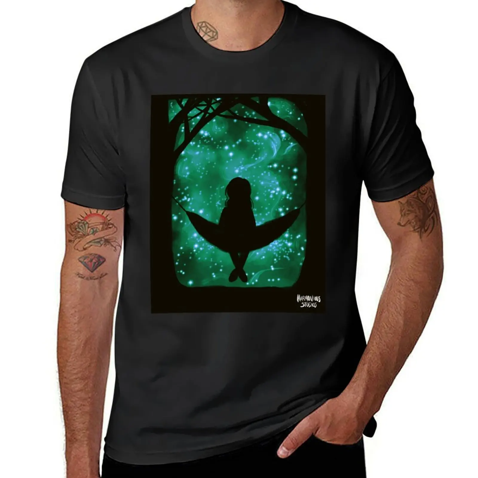 Stargazing In A Hammock T-Shirt customs shirts graphic tees fruit of the loom mens t shirts