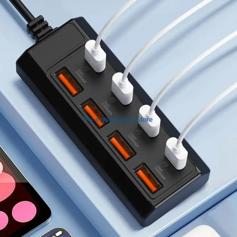 8 Port USB C Charging Adapter Adapter With 4 USB And 4 Type C For Multiple Devices