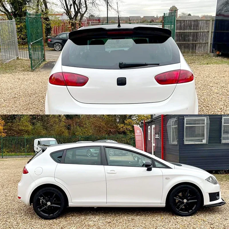 For Seat Leon MK2 roof spoiler 2009 To 2012 High Quality ABS Car Rear  Wing Spoiler Glossy Black Or Carbon Fiber Look Body Kit