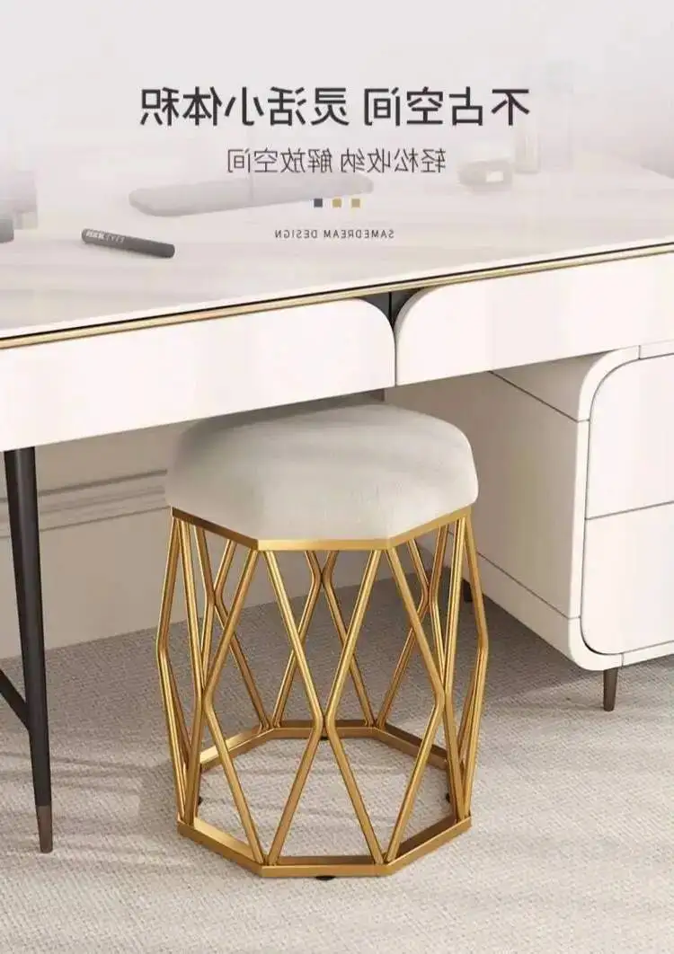 

Light Ins WF Simple Iron Bird Style Chair Luxury Dressing Nest Household Black Nordic Manicure Stool Gold