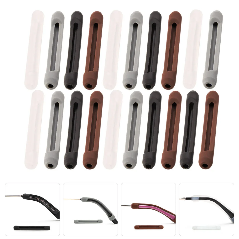 

20Pairs Glasses Ear Cushions Silicone Ear Pads Anti-Fall Eyeglass Temple Tips for Sports Outdoor Activities and