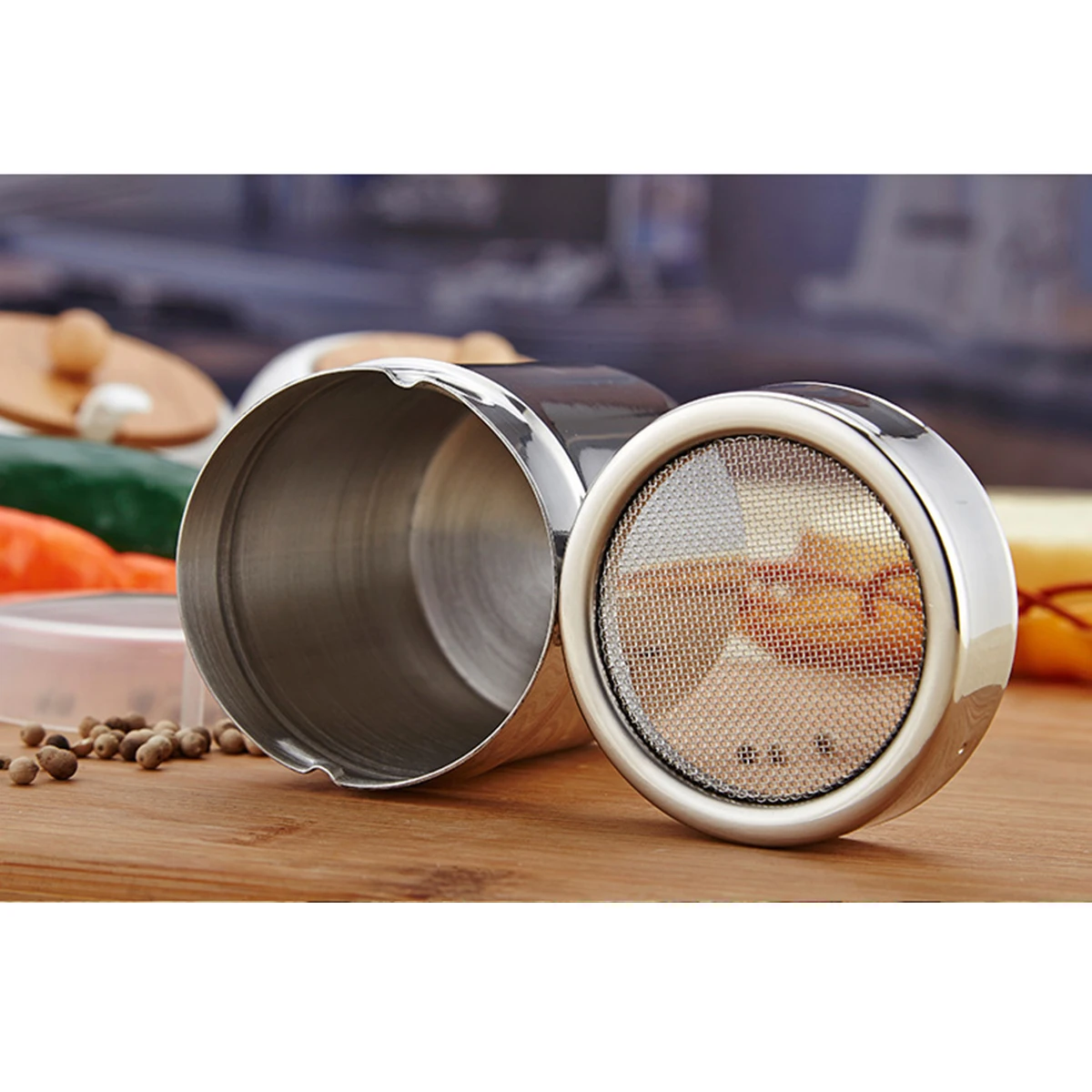 

3pcs Stainless Steel Sugar Shaker Powder Seasoning Cans Pepper Jar Cocoa Flour Easy Clean Kitchen Tool Dry Fresh