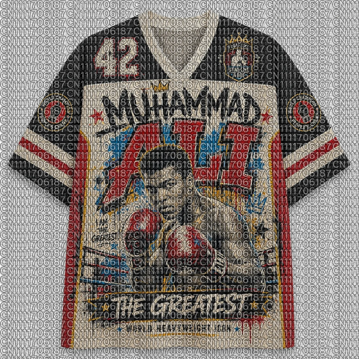 26-27 Years Popular Sports Fashion Short-Sleeved V-Neck Street Fashion Retro Boxing Movie Fans Hiking T-Shirt Gift