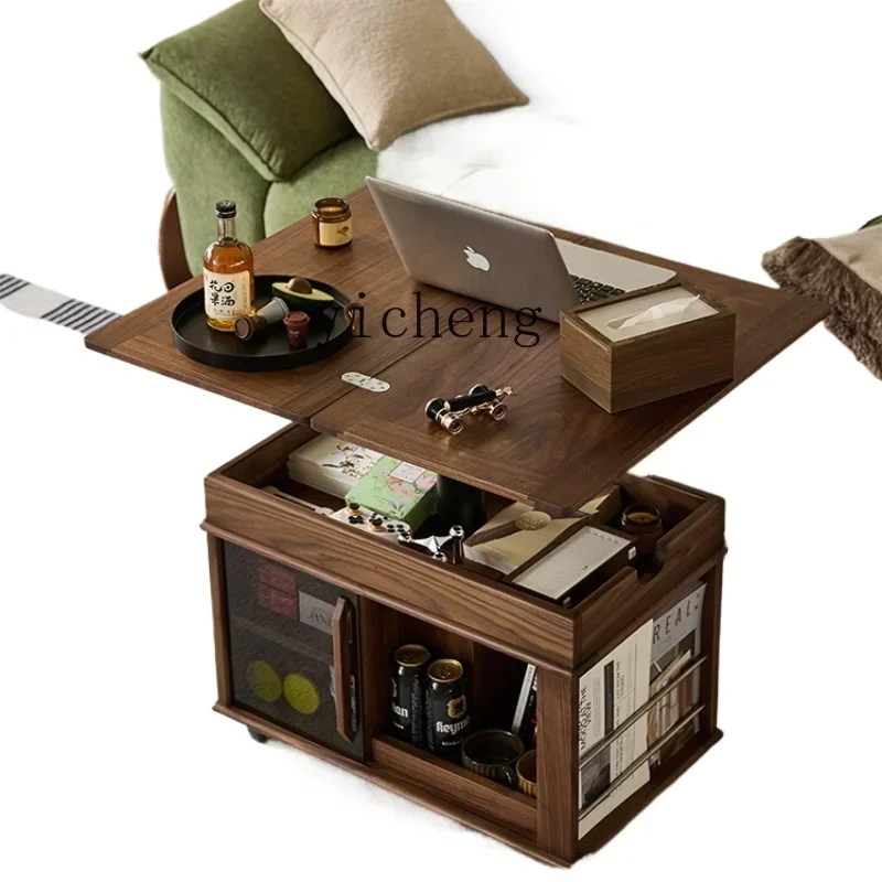 

movable lifting folding coffee table small apartment living room household multi-functional sofa side cabinet