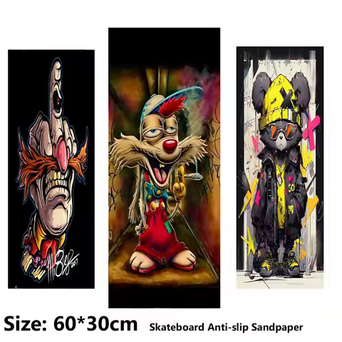 Funny Animal Colorful Pattern Electric Scooter Anti-slip Sticker Sandpaper Skateboard Grip Tape Sheet 60*30cm