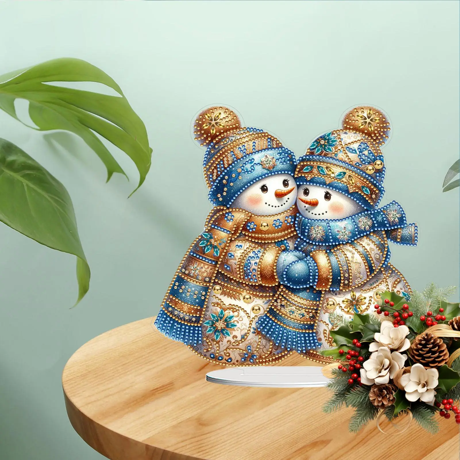 

Набор для рисования кристаллами, 2D акриловые стразы, искусство с подставкой, Рождественский настольный декор для взрослых и детей, семейный фермерский дом, рабочее место